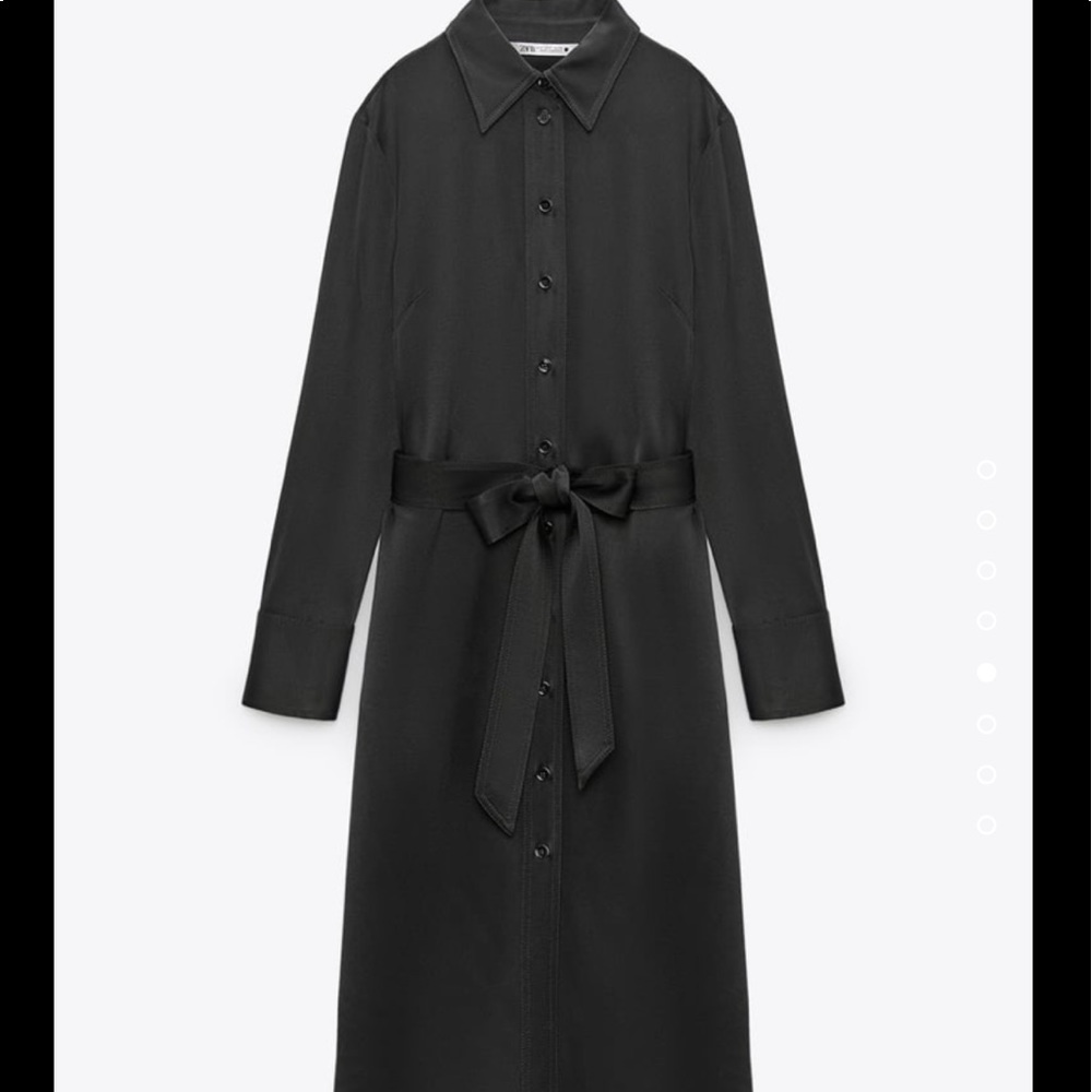Zara Satin Effect Shirt Dress